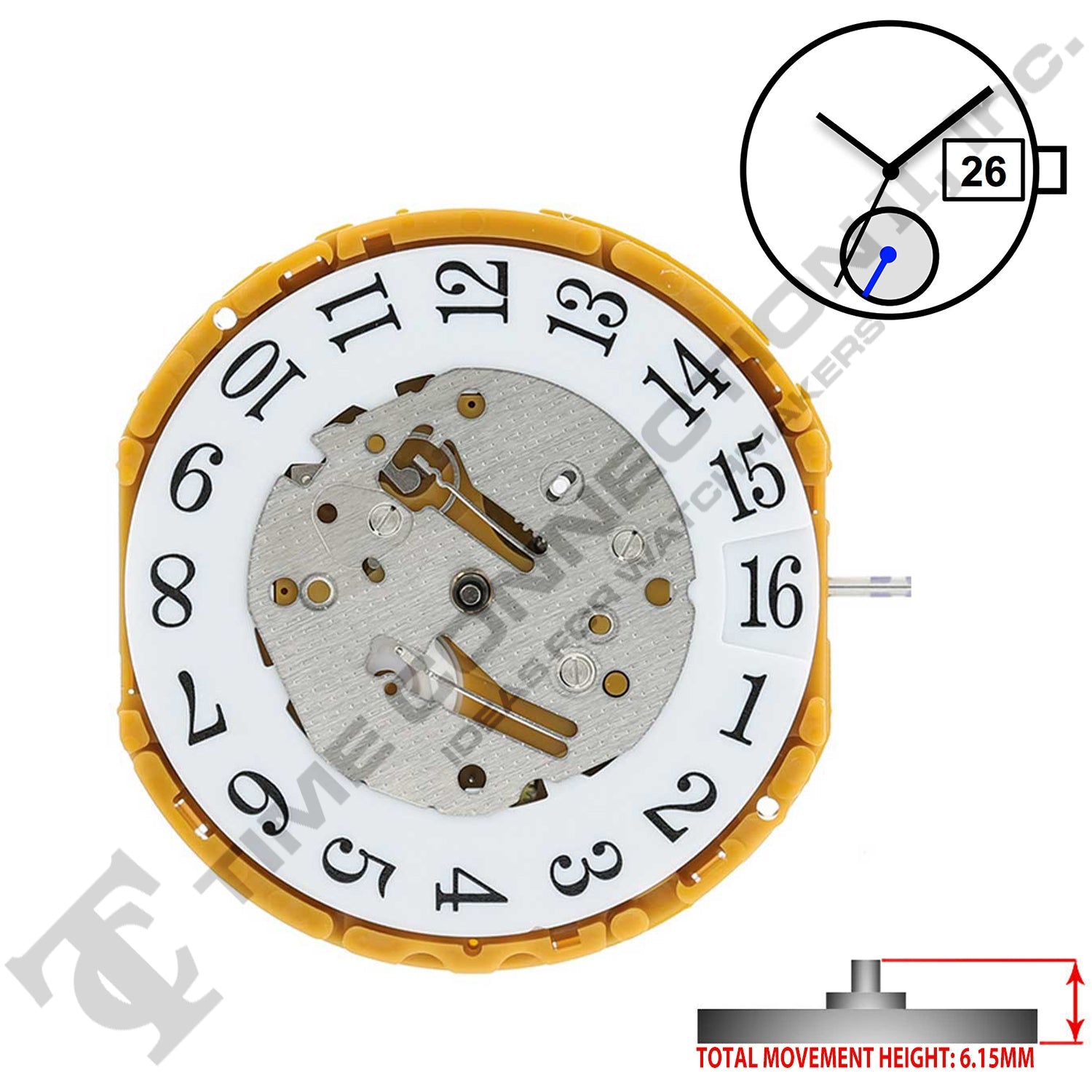 Miyota/Citizen LTD GP11 Japan Quartz Movement Ht. 6.15MM