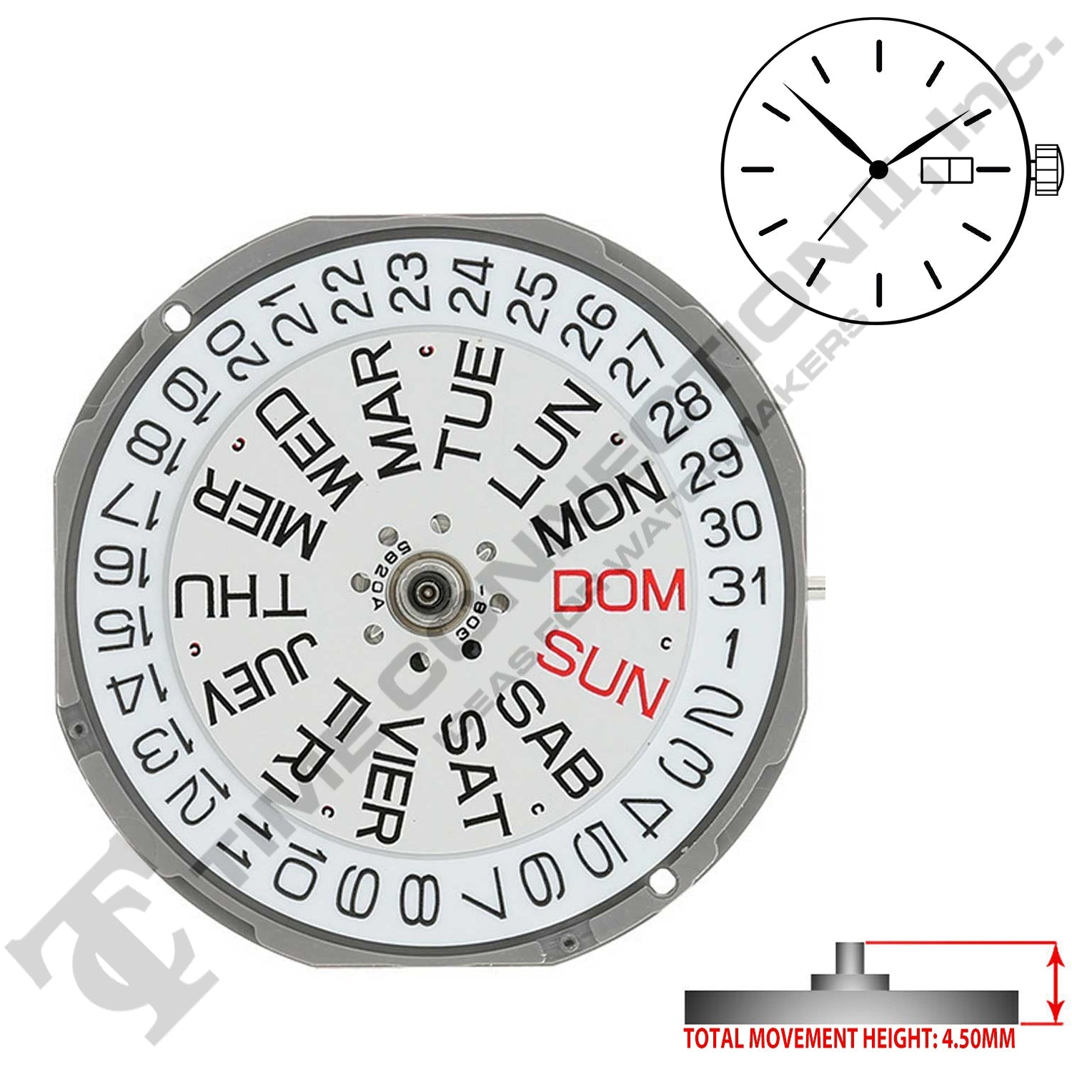 Miyota/Citizen LTD 1M02 Japan Quartz Movement Ht. 4.50MM Discontinued  (Use MIY-GM02)