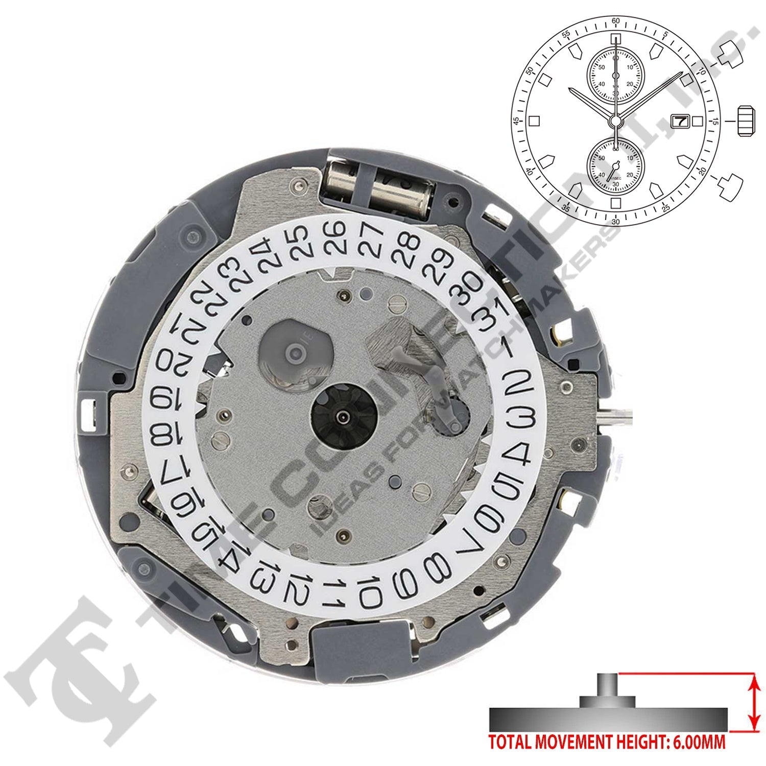 Miyota/Citizen LTD 0S11 3 Hands Japan Quartz Movement Ht. 6.00MM