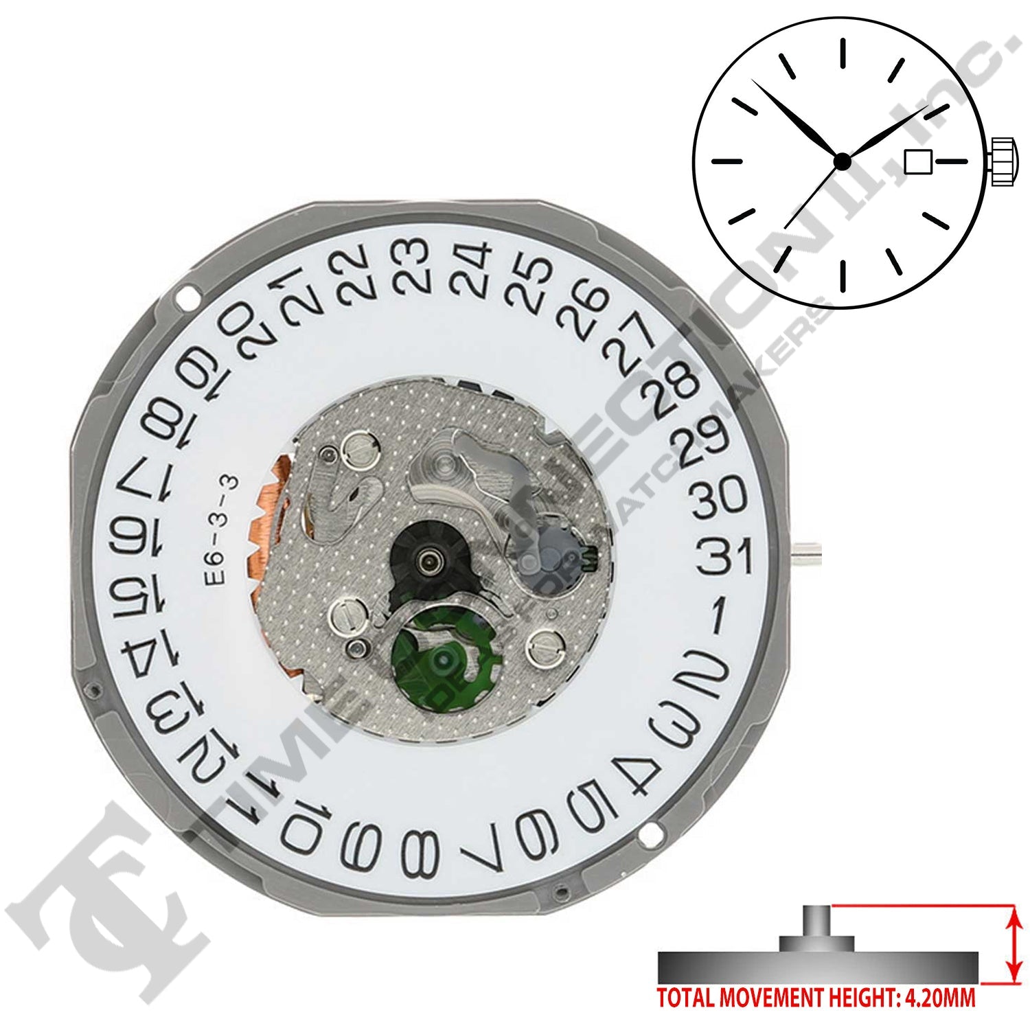 Miyota/Citizen LTD 1M12-D3 Japan Quartz Movement Ht. 4.20MM