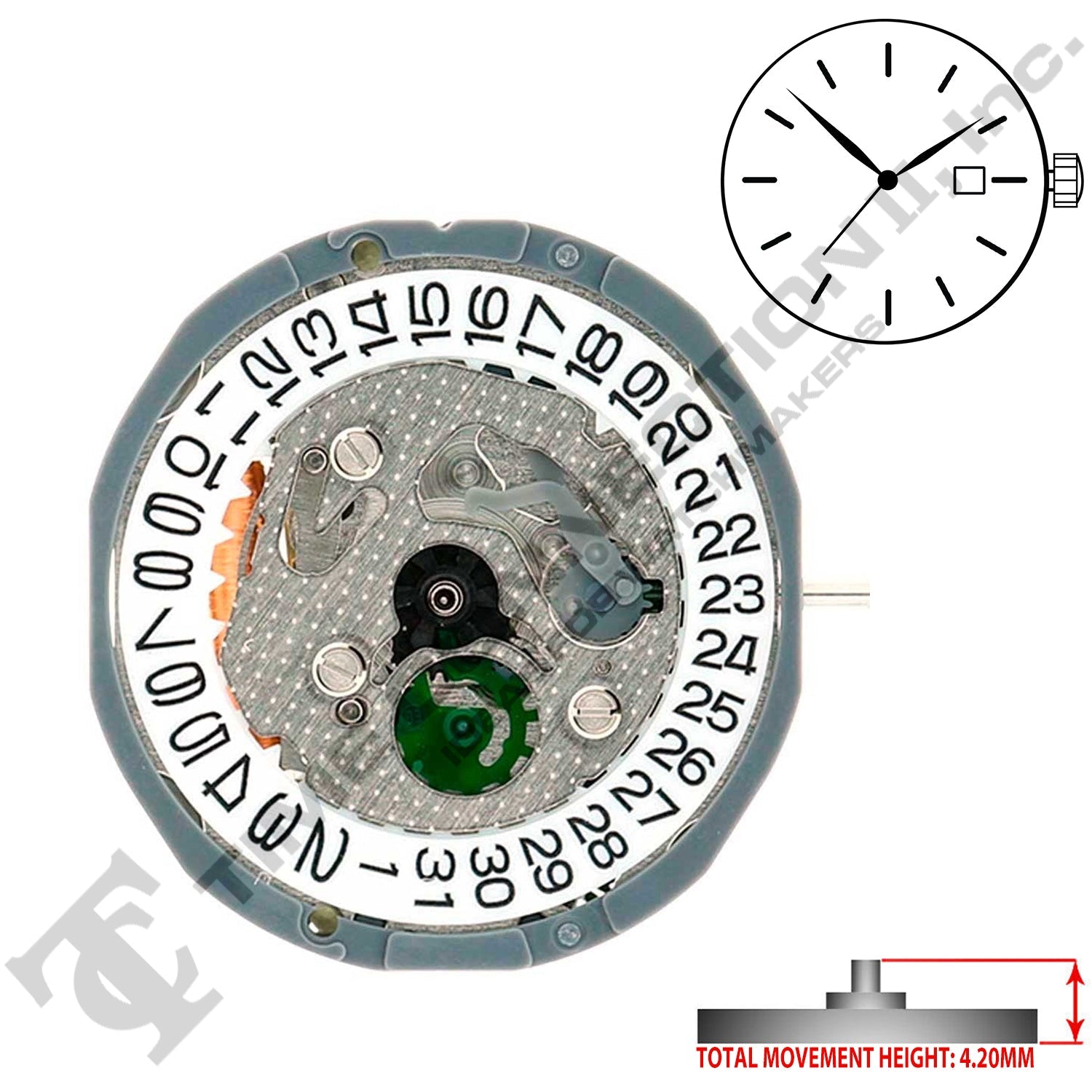 Miyota/Citizen LTD 1L12-D3 Japan Quartz Movement Ht. 4.20MM Discontinued (Use MIY-GL12-D3)