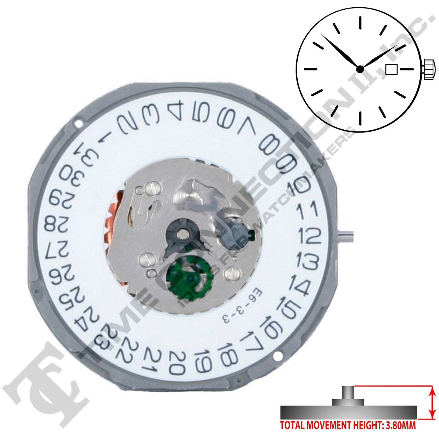 Miyota/Citizen LTD 1M15-D3 Japan Quartz Movement Ht. 3.80MM