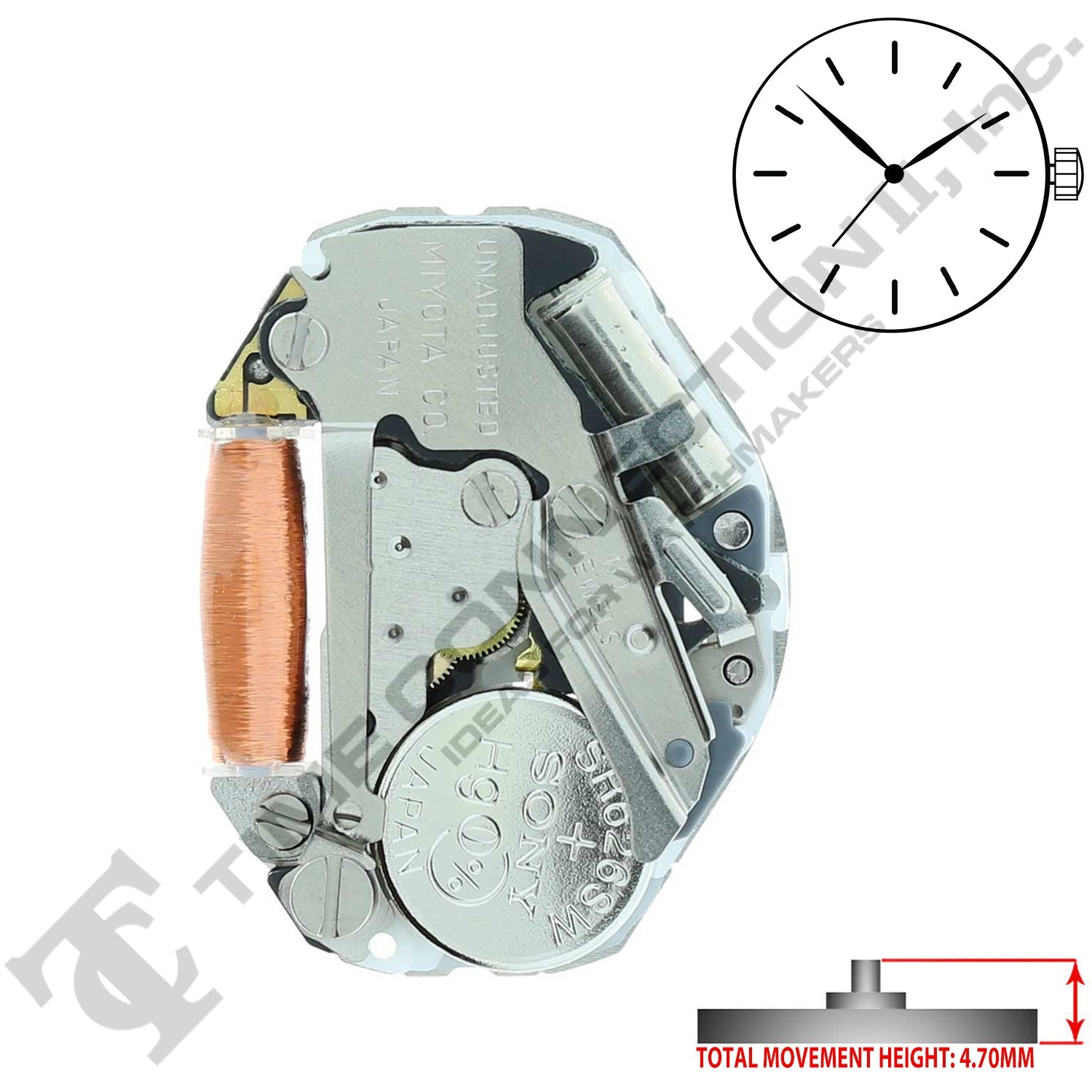 Miyota/Citizen LTD 2035 3 Hands Quartz Movements - Bundle Pack of 10 Pieces