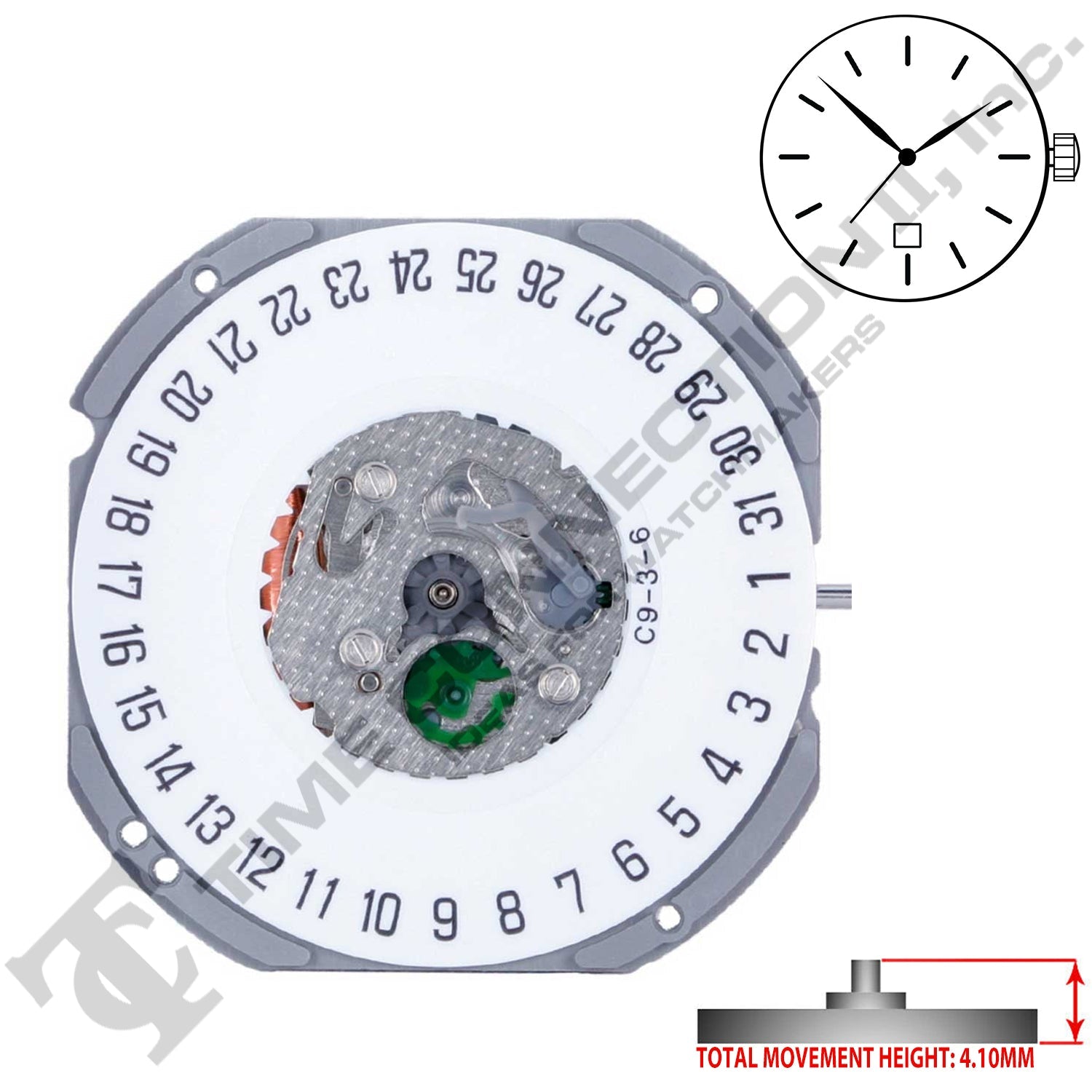 Miyota/Citizen LTD 1S13-D6 Japan Quartz Movement Ht. 4.10MM