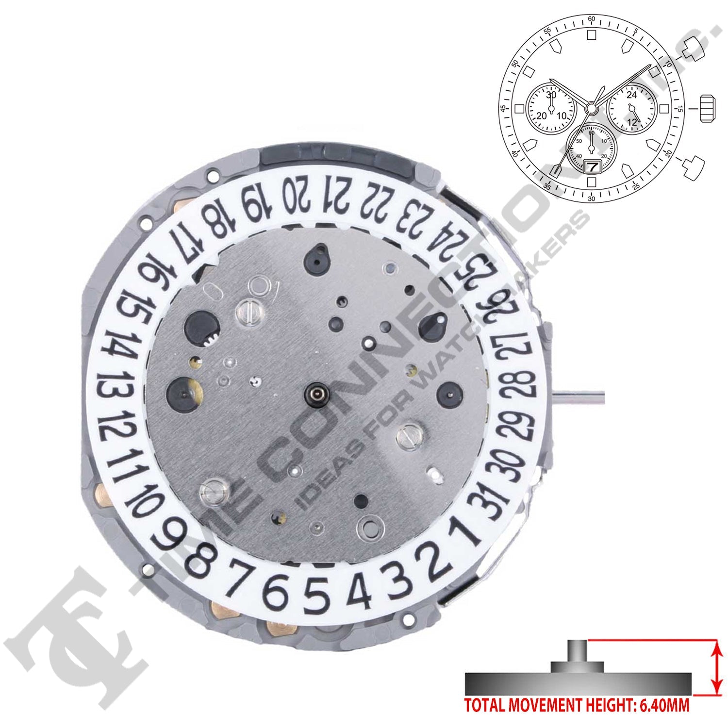 Miyota/Citizen LTD JS25-D6 Japan Quartz Movement Ht. 6.40MM