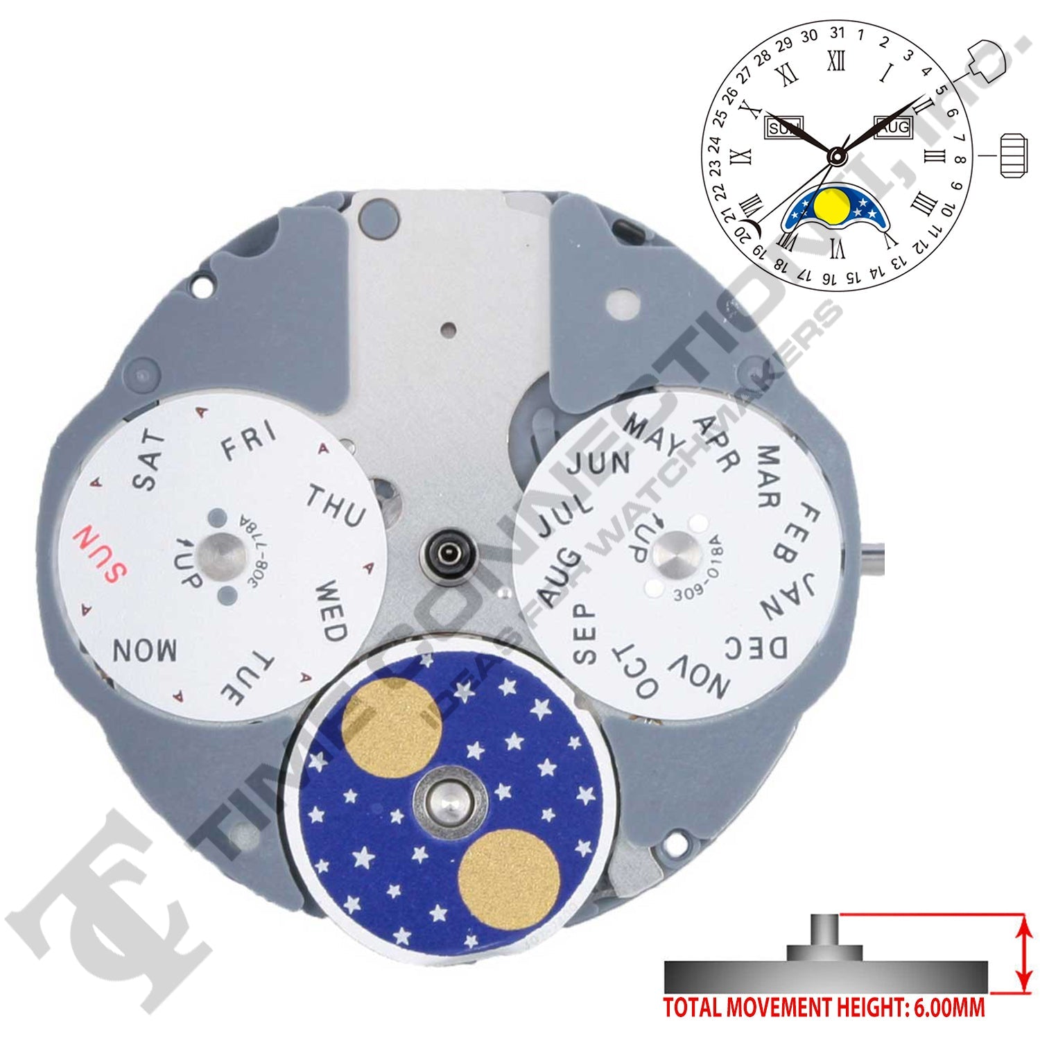 Miyota/Citizen LTD 6P80 Japan Quartz Movement Ht.6.00MM