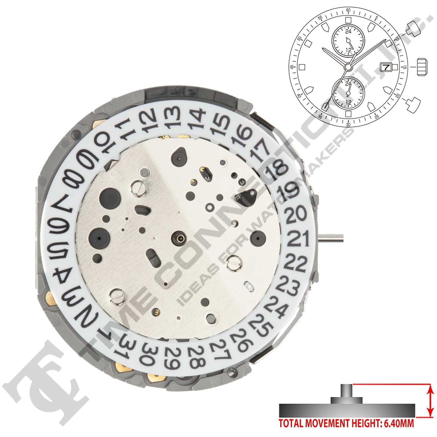 Miyota/Citizen LTD JP11 3 Hands Japan Quartz Movement Ht. 6.40MM