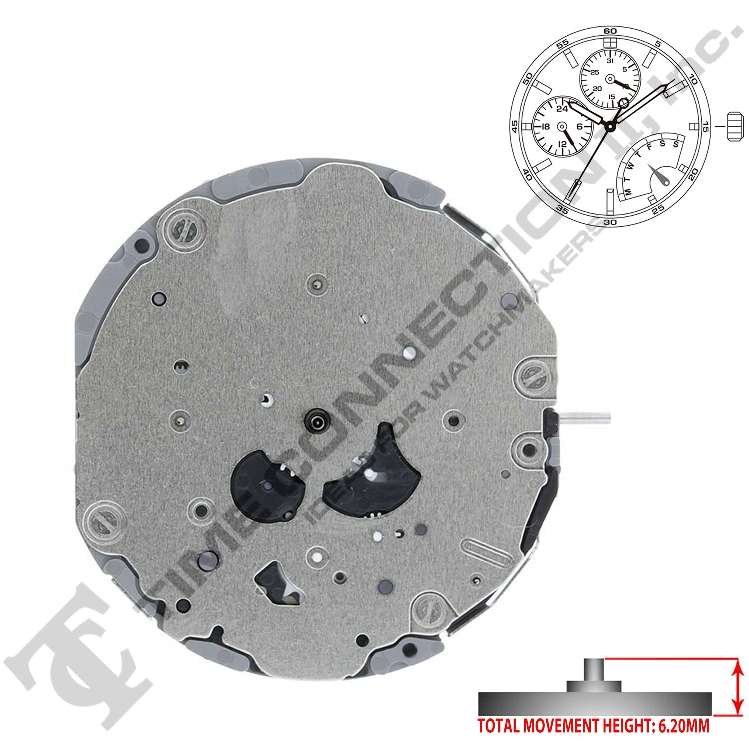 Miyota/Citizen LTD JR00 3 Hands Japan Quartz Movement Ht. 6.20MM