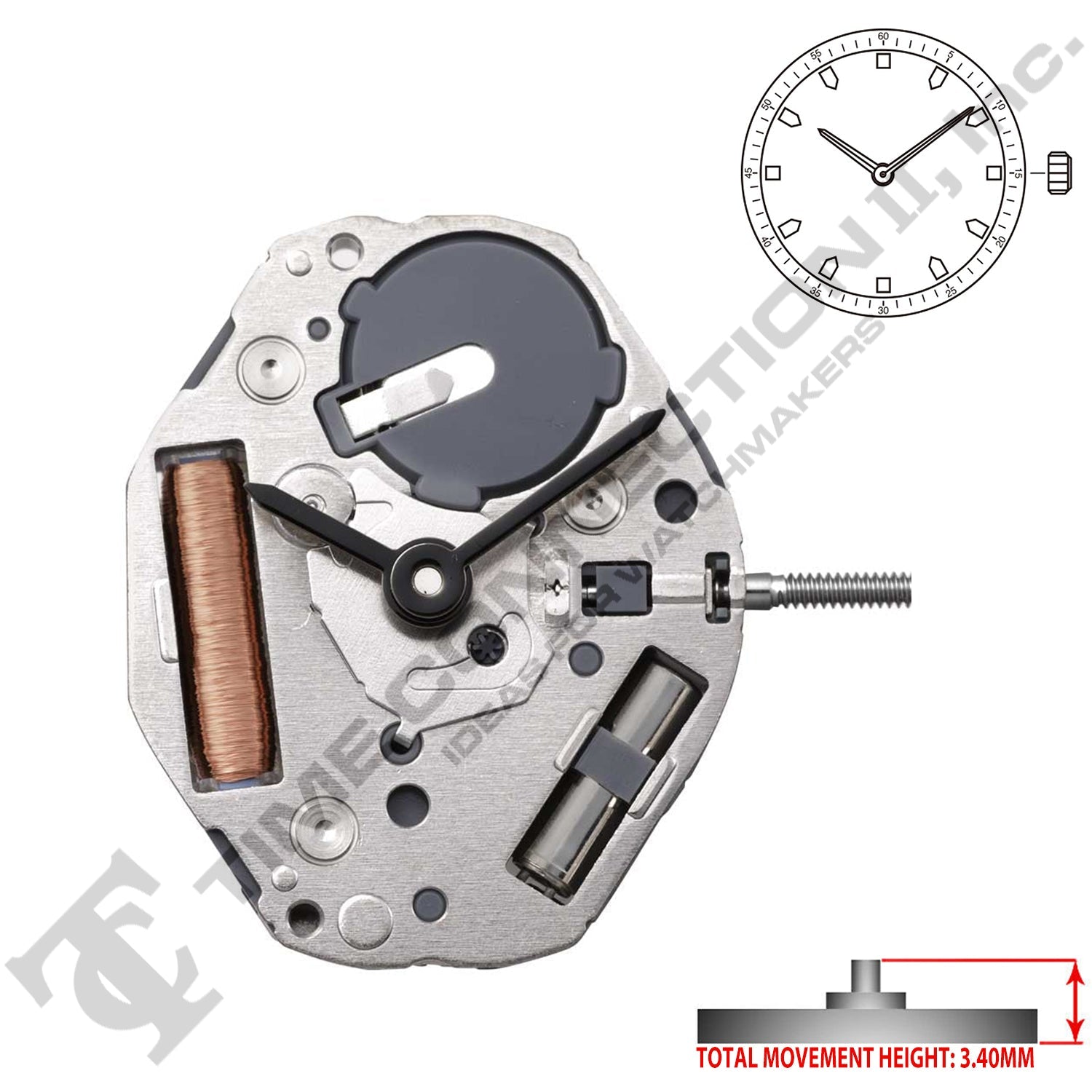 Miyota/Citizen LTD GL22 Japan Quartz Movement Ht. (Replaced Miyota GL20)