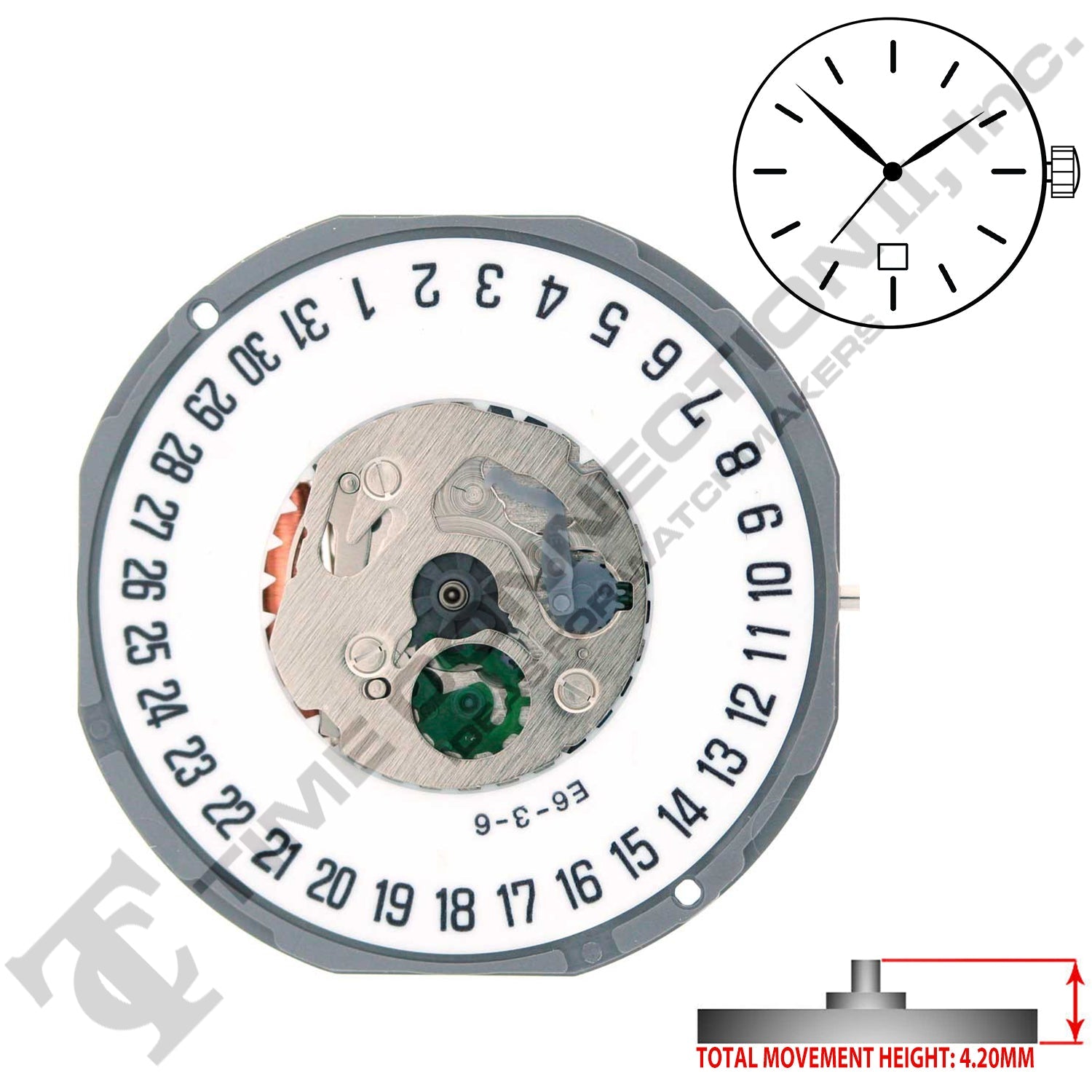 Miyota/Citizen LTD 1M12-D6 Japan Quartz Movement Ht. 4.20MM