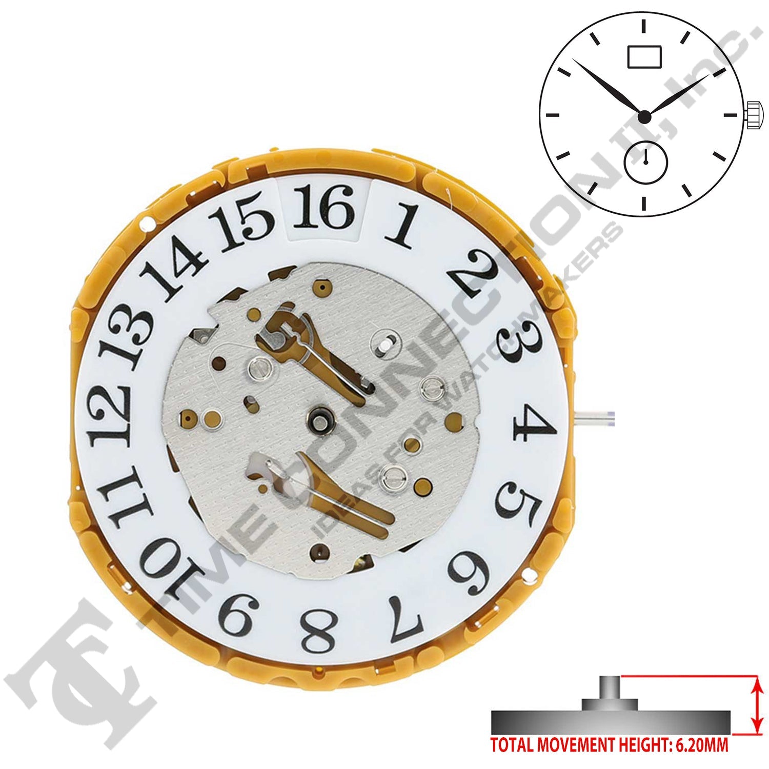 Miyota/Citizen LTD GP10 2 Hands Japan Quartz Movement Ht. 6.20MM