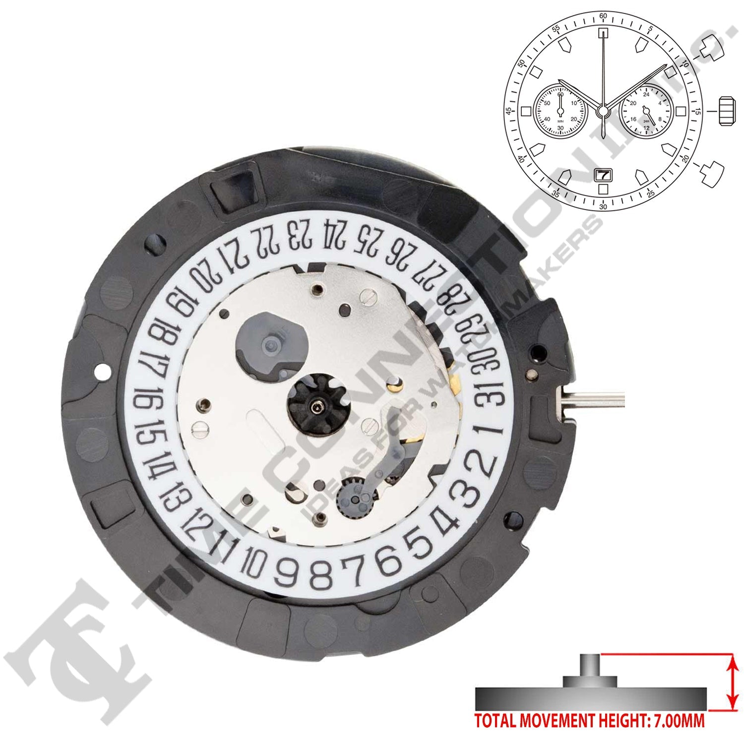Miyota/Citizen LTD 0S21-D6 Japan Quartz Movement Ht. 7.00MM