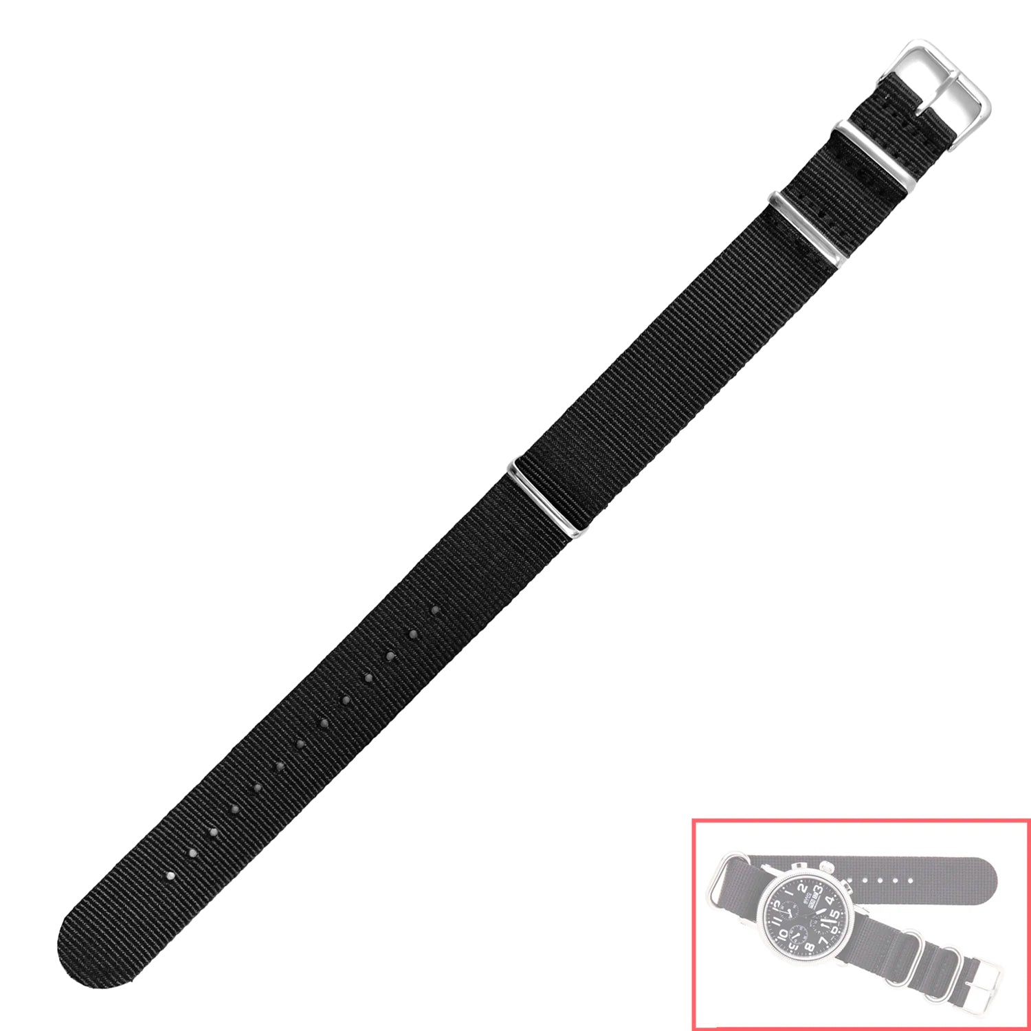 NSL No. 511 Nylon Nato Style Straps Solid Colors (18mm - 24mm)