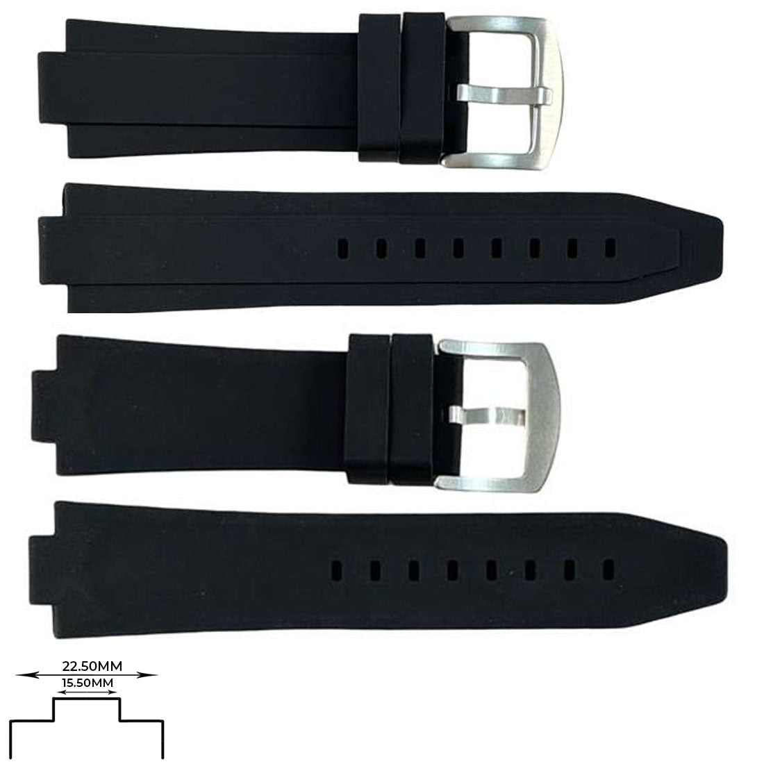 Genuine Silicone Sports Straps (22.5mm) Notch 15.5mm