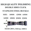 Folding Buckle with Two Buttons Assortment (10mm~22mm) All Stainless Steel