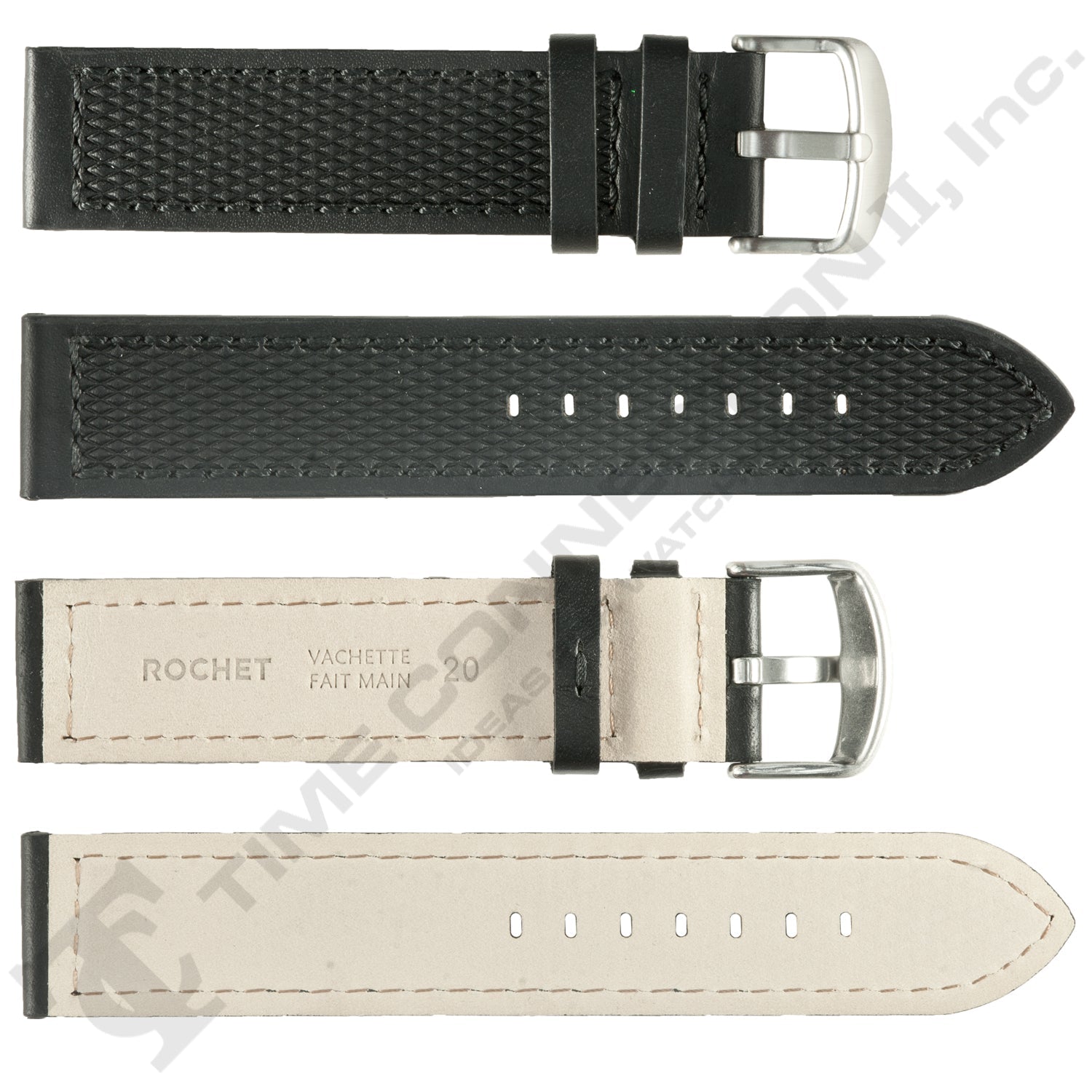 ROCHET ZRC No. 543 Neoprene Cowhide Grain Fine Leather Straps (18mm~22mm)