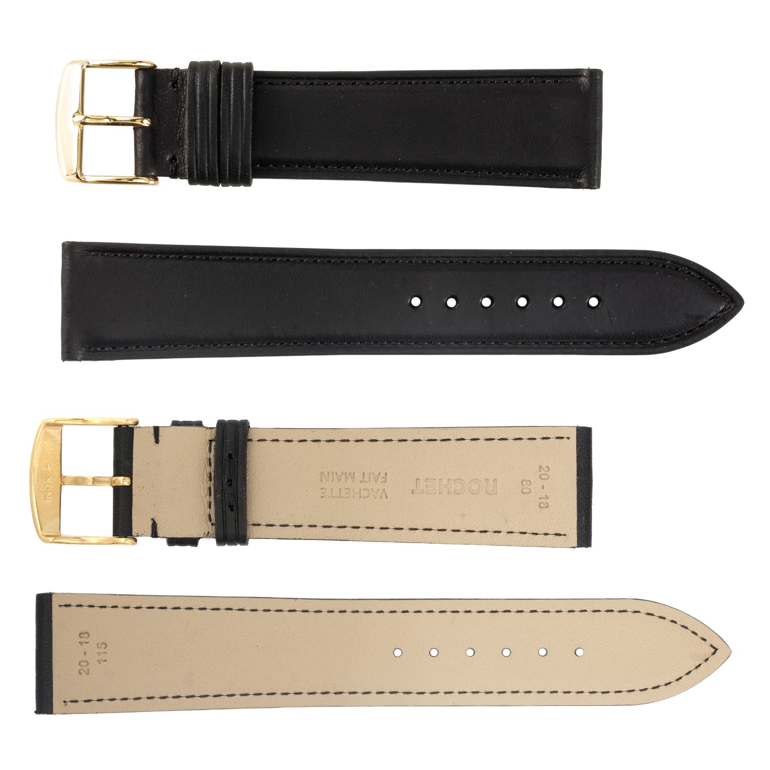 ROCHET ZRC No. 733 Cowhide Grain Classic Fine Leather Straps (14mm~20mm)