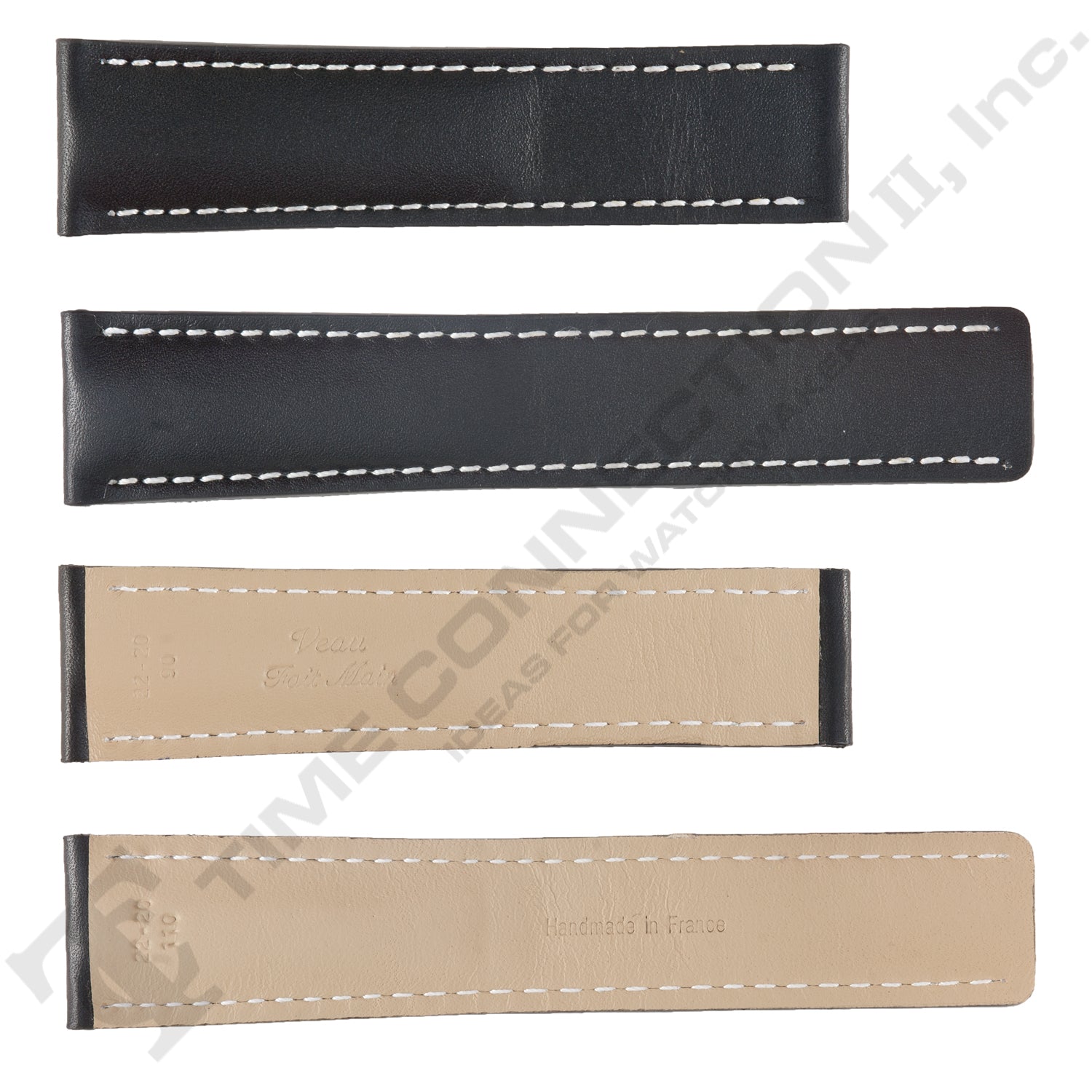 ROCHET ZRC No. 787 Calf Grain White Stitch to fit Breitling Deployment Buckle Leather Straps (20mm~22mm)