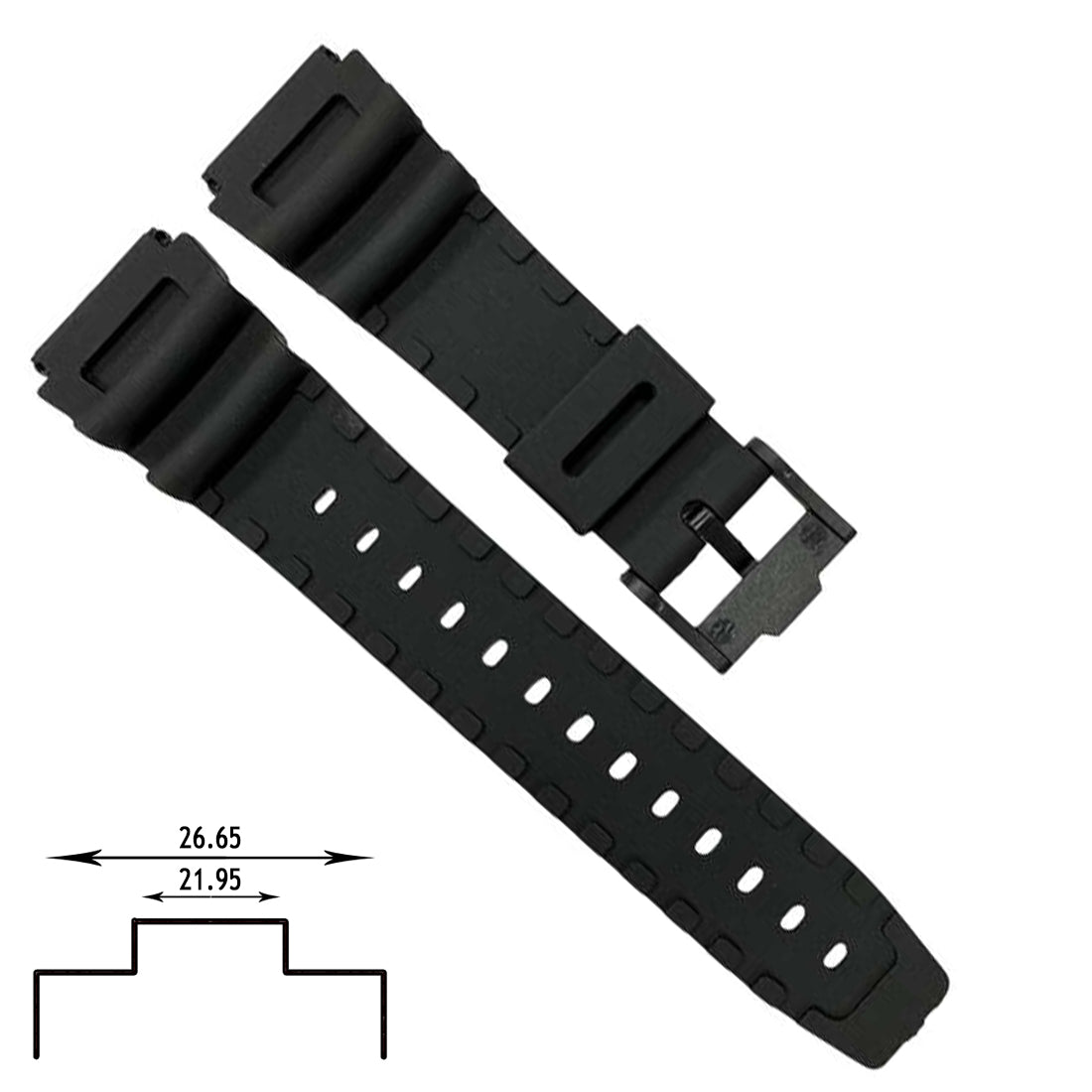 Casio G-Shock Style Sports Straps (Width: 26.65mm, Notch: 21.95mm)