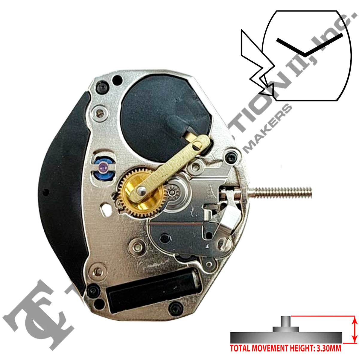 ETA 902.006 2 Hands Swiss Made Quartz Movement Ht. 3.30MM